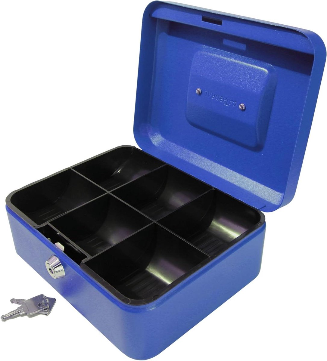 Geldcassette - Kassalade - Geld Opbergen - Met Cilinderslot - 20 cm - Blauw
