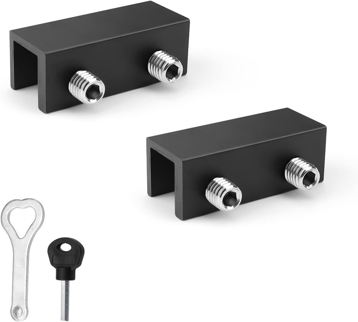 Schuifraamslot met sleutel - Raamslot stopper - Kindveilige ramen - Eenvoudige installatie - 2 stuks - Zwart