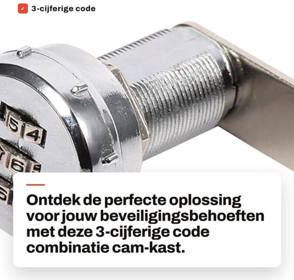 3-cijferige code combinatie cam-kast - Handige mechanische wachtwoordbeveiliging - Zilver - Codeslot - Duurzaam en veilig voor kast - Ges...