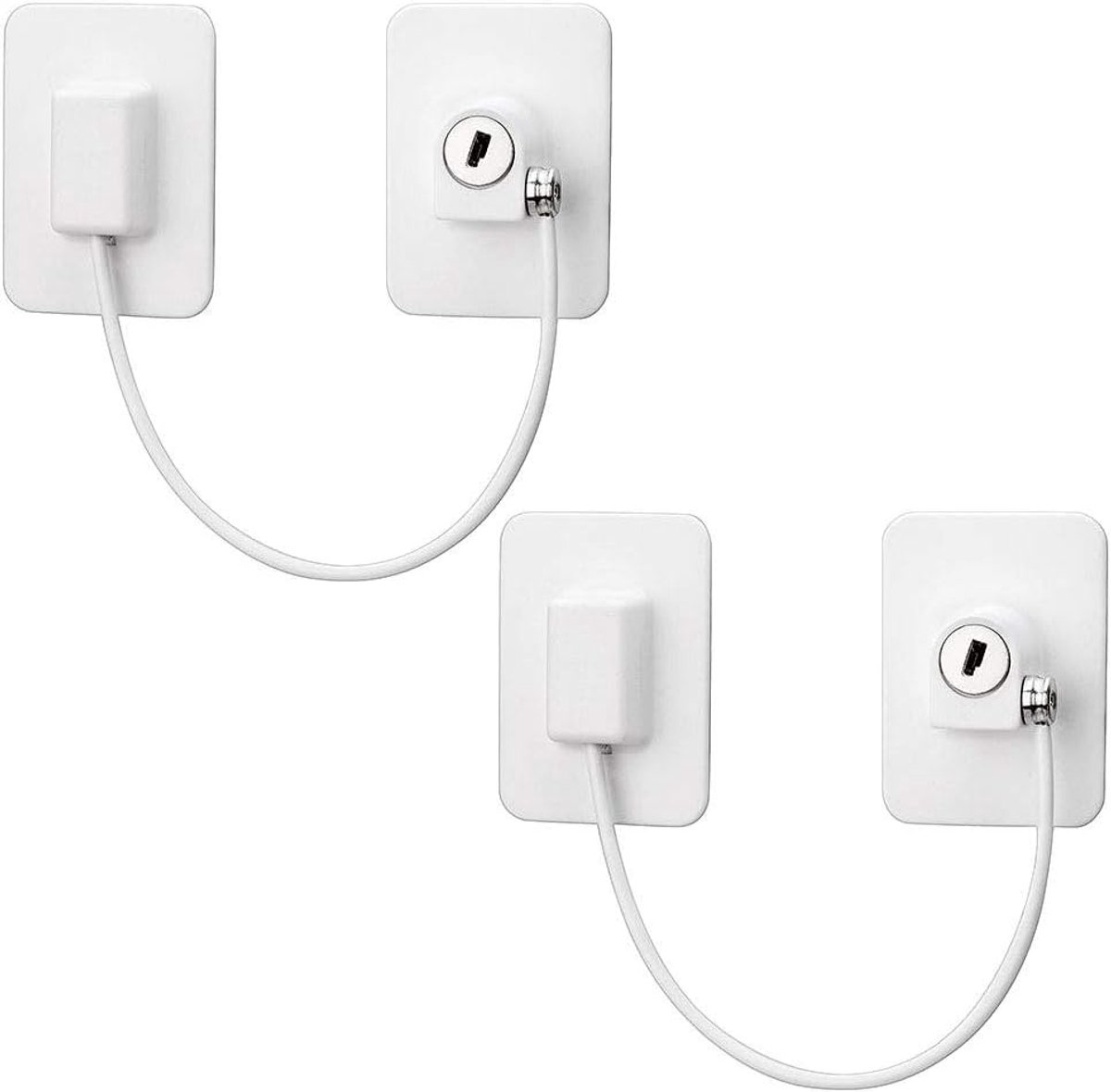 Koelkastslot - Kinderslot Vriesvak - Voorkomt Openen - Magnetisch Zelfklevend - 10x2x1.5 inch - Wit