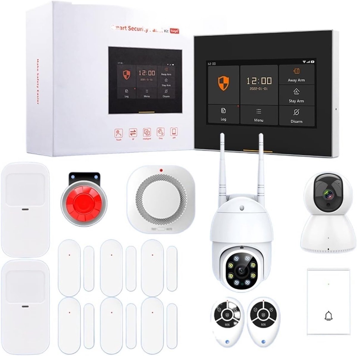 Draadloos Alarmsysteem - Smart Home Beveiliging - Huis Beveiligen - Mobiele Meldingen - 99 Zones - Wit