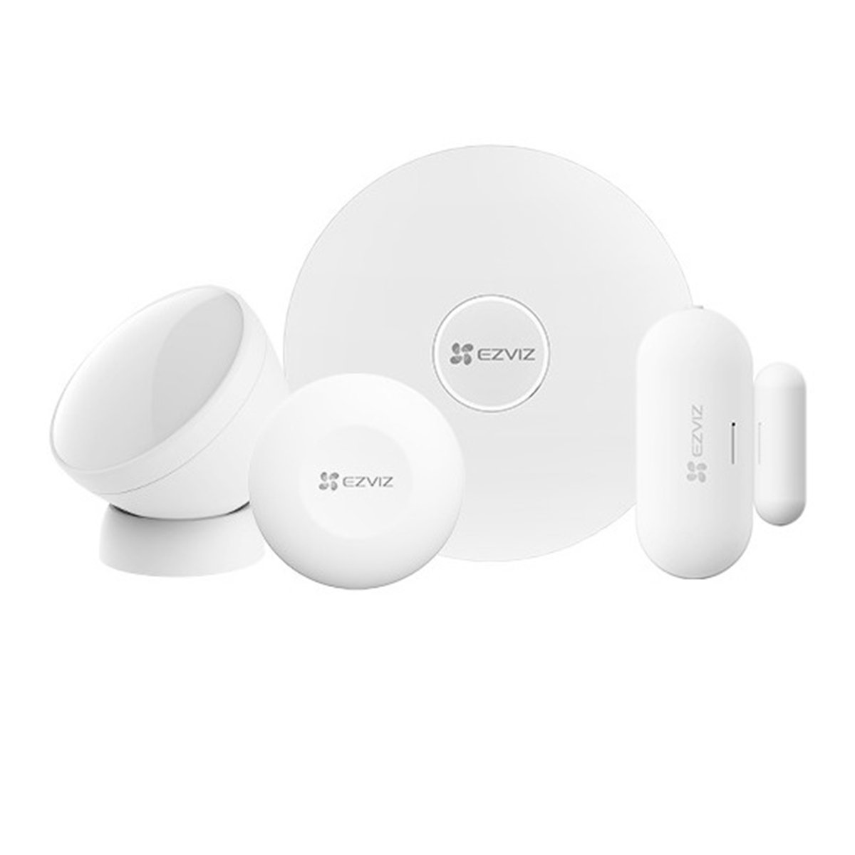 EZVIZ® CS-B1 4-Piece Home Sensor Kit Alarmsysteem - Home Gateway - PIR Bewegingssensor - Open/Close Magneetcontact - Smart Button