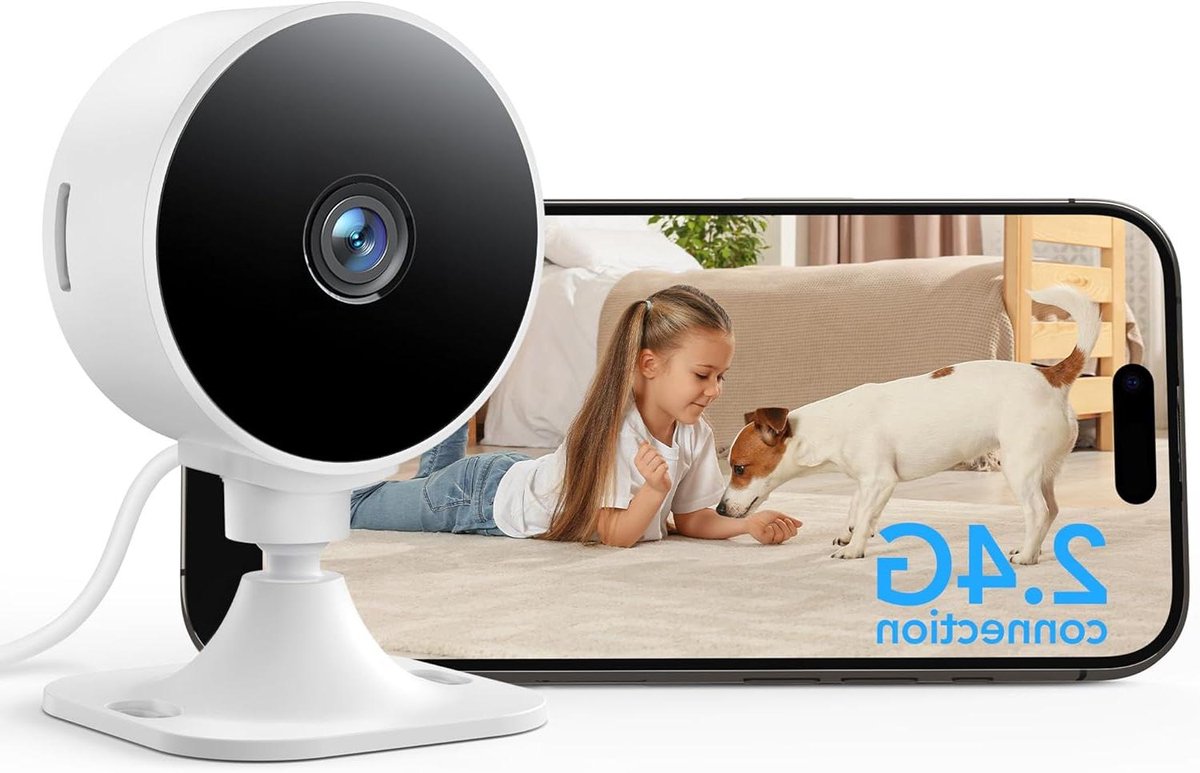 Binnencamera Nachtzicht - Babyfoon Camera - Huis Bewaken - Bewegingsdetectie Geluid - 1080p HD - Wit