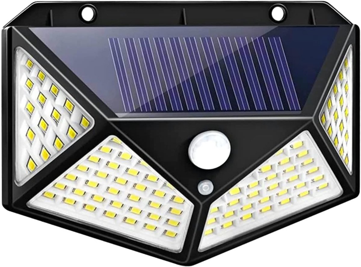 Buitenlamp met Sensor - Solar Spot - Tuinverlichting - 100 LED's - 12 Volt - Zwart