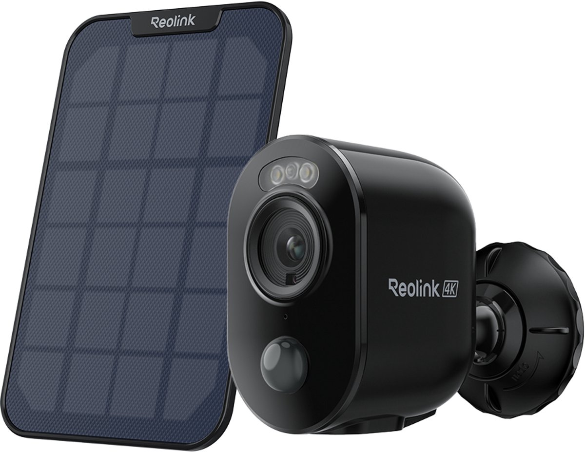 Reolink Argus 3 Ultra - 4K Draadloze Batterij-buitencamera - Kleuren Nachtzicht - 2.4/5GHz WiFi - Met Zonnepaneel 2 - Zwart