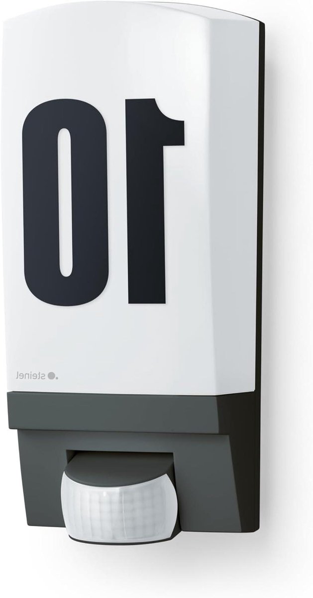 Buitenlamp met sensor - Wandlamp huisnummer - Veiligheid entree - 180 graden melder - 10 meter bereik - Zwart