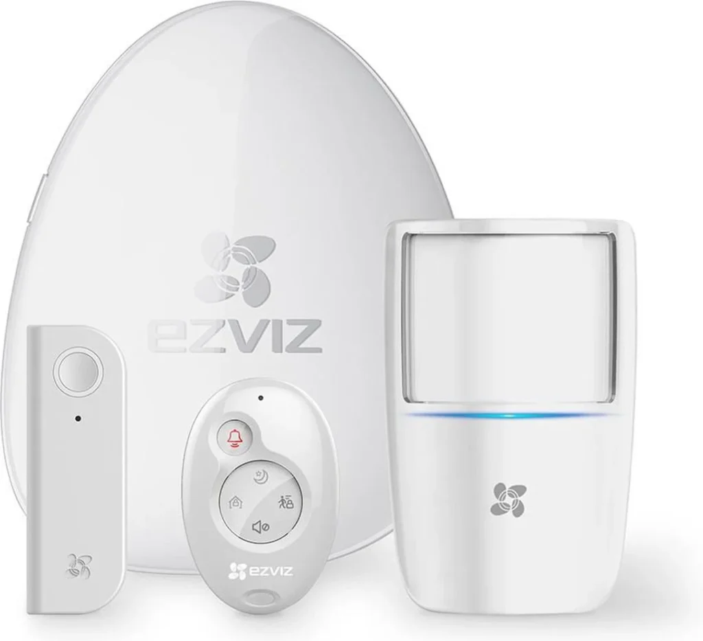 EZVIZ alarm starterkit via wifi: alarmcentrale, bewegingsmelder, deurdetector en afstandsbediening